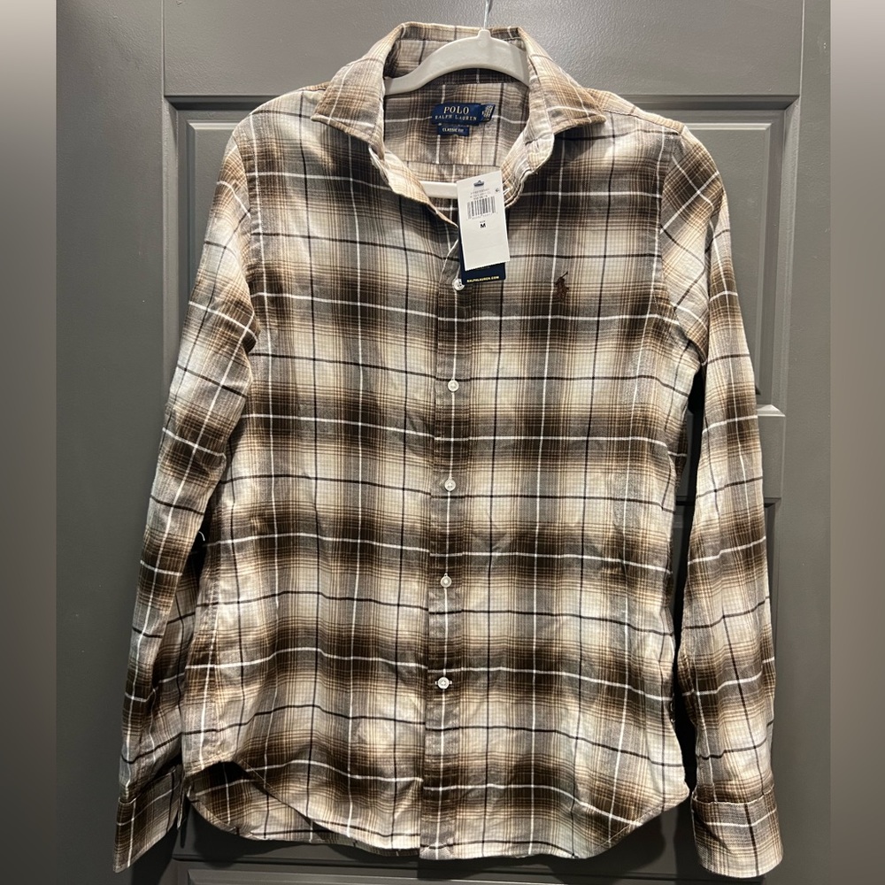 Ralph Lauren Brown Plaid Button Up
